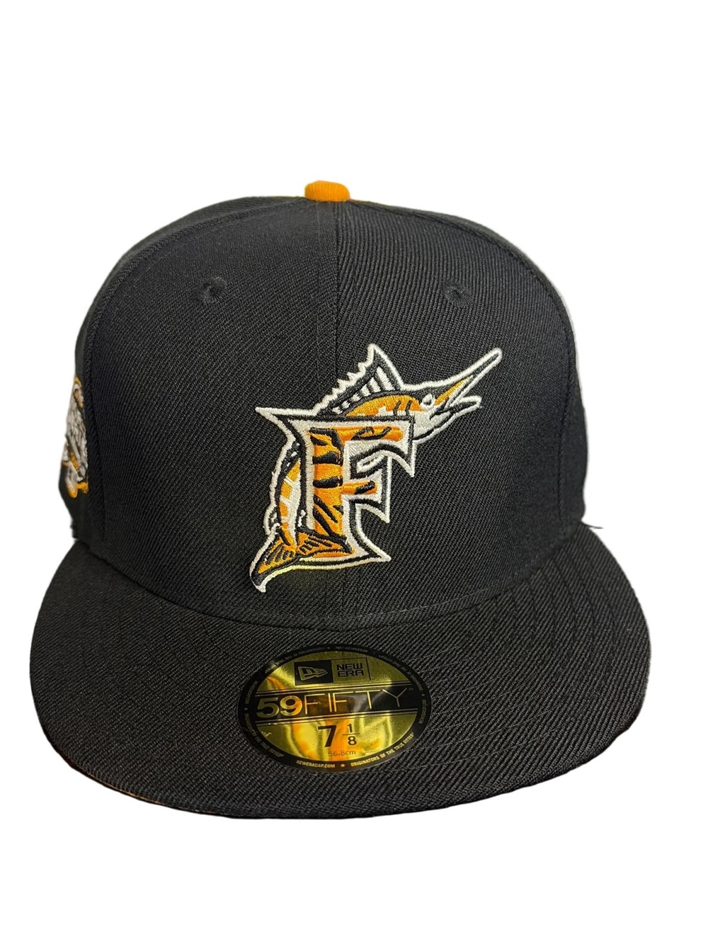 New Era Florida Marlins 59FIFTY Tiger Camo Logo Fitted Hat - Black